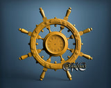 Sea Wheel Clock, 3D STL Model 15287