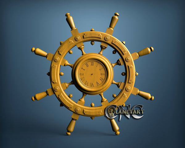 Sea Wheel Clock, 3D STL Model 15287
