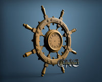 Sea Wheel Clock, 3D STL Model 15287
