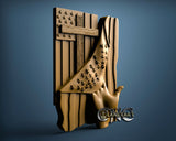 USA Flag & Cross, 3D STL Model 15301