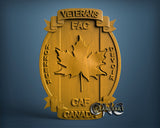 Canadian Veterans Badge, 3D STL Model 15307