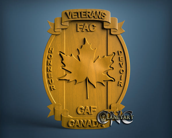 Canadian Veterans Badge, 3D STL Model 15307