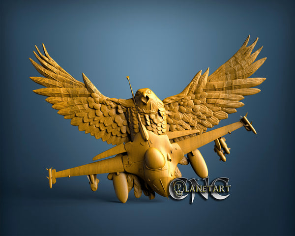 Falcon & Plane, 3D STL Model 15308
