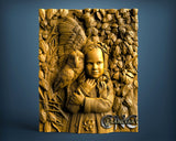 Girl & Owl, 3D STL Model 15321