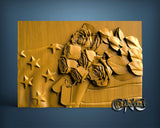 USA Fallen, 3D STL Model 15348