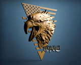 Eagle USA Flag, 3D STL Model 15350