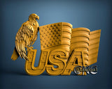 USA Eagle Flag, 3D STL Model 15351