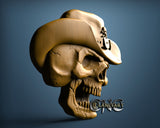 Cowboy Skull, 3D STL Model 15353