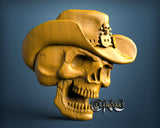 Cowboy Skull, 3D STL Model 15353