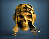 Pilot Skull, 3D STL Model 15356