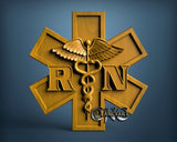 Registered Nurse Sign, 3D STL Model 15364
