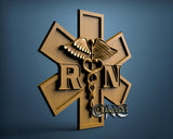 Registered Nurse Sign, 3D STL Model 15364