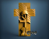 USA Fallen Cross, 3D STL Model 15365