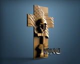 USA Fallen Cross, 3D STL Model 15365