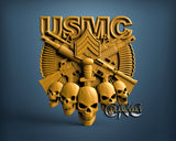 USMC Skulls, 3D STL Model 15411