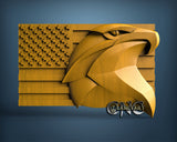 USA Flag & Eagle, 3D STL Model 15425
