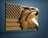USA Flag & Eagle, 3D STL Model 15425