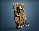 Fallen USA Soldier, 3D STL Model 15432