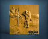USA flag on the Moon, 3D STL Model 15441