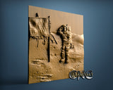 USA flag on the Moon, 3D STL Model 15441