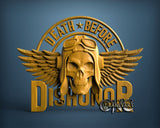 Death Before Dishonor Skull, 3D STL Model 15445