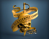 USMC Skull, 3D STL Model 15446