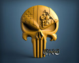 USA Bike Skull, 3D STL Model 15448
