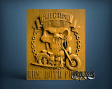Biker Skull, 3D STL Model 15455