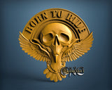 Biker Skull, 3D STL Model 15456