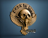 Biker Skull, 3D STL Model 15456