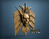 Biker Skull & Eagle, 3D STL Model 15458