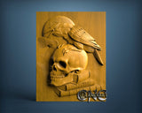 Skull & Crow, 3D STL Model 15464
