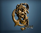 Sea Pirate Skull, 3D STL Model 15474