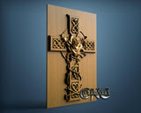 Cross & Rose, 3D STL Model 15485