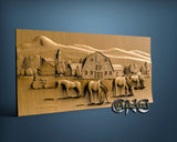 Horses Farm, 3D STL Model 15523