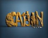 Bears Cabin Sign, 3D STL Model 15547