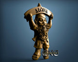 Gnome welcome sign, 3D STL Model 15589