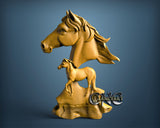 Horses, 3D STL Model 15600