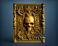 Skull in Victorian Frame v2, 3D STL Model 6232