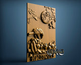 Halloween Crown & Pumpkins, 3D STL Model 7043