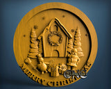 Merry Christmas, 3D STL Model 7064