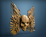 USA Skull and Guns,  3D STL Model 7080