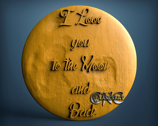 Moon with text for Love, 3D STL Model 7085