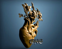 Heart Flower, 3D STL Model 7089