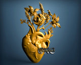 Heart Flower, 3D STL Model 7089