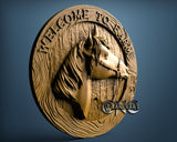 Horse Welcome to Farm, 3D STL Model 7108