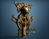 Skull Viking Cross V2, 3D STL Model  7125