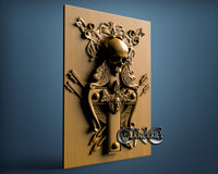 Viking Skull Cross, 3D STL Model 7125