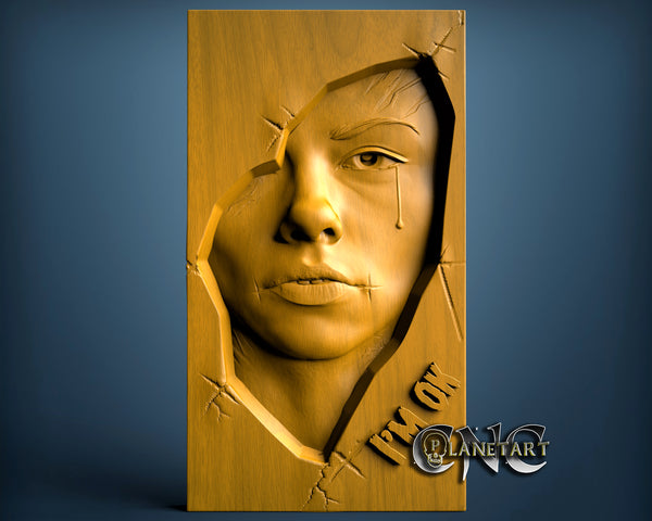 Broken Women I'm Ok, 3D STL Model 7128