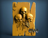 Skull Ace to Spades, 3D STL Model 7138